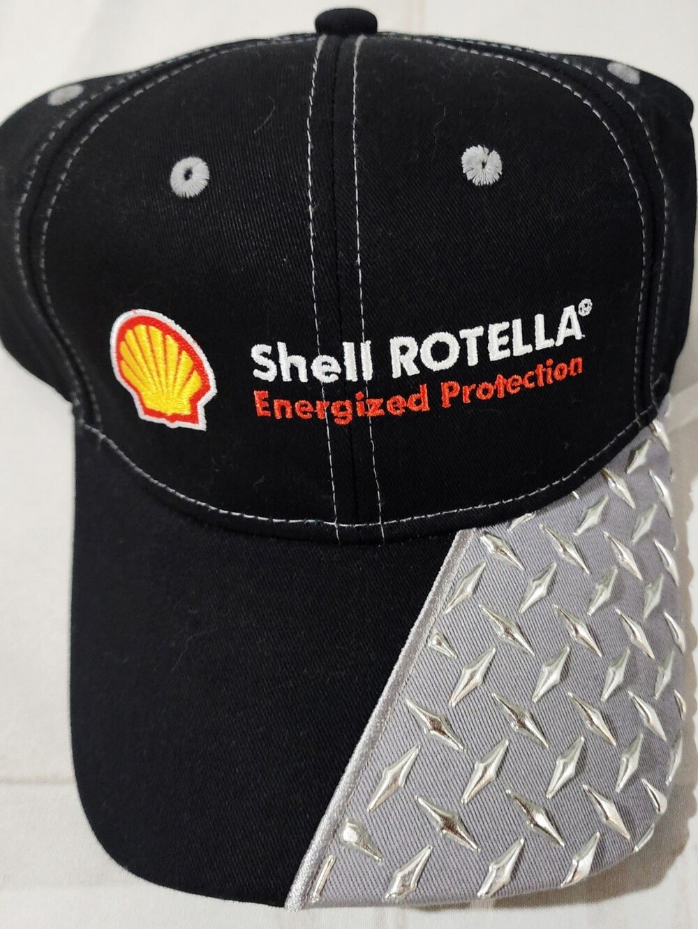 NWOT Shell Rotella Diamond Plate Brim Baseball Cap Hat